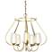 Flora 22.2" Wide 5 Arm Modern Brass Chandelier With Opal and Seeded Gl