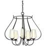 Flora 22.2" Wide 5 Arm Natural Iron Chandelier With Opal and Seeded Gl