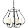 Flora 22.2" Wide 5 Arm Round Black Chandelier With Opal Glass