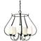 Flora 22.2" Wide 5 Arm Round Natural Iron Chandelier With Opal Glass