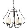 Flora 22.2" Wide 5 Arm Round Oil Rubbed Bronze Chandelier With Opal Gl