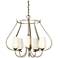 Flora 22.2" Wide 5 Arm Round Soft Gold Chandelier With Opal Glass