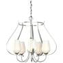 Flora 22.2" Wide 5 Arm Round Sterling Chandelier With Opal Glass