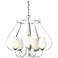 Flora 22.2" Wide 5 Arm Round Sterling Chandelier With Opal Glass
