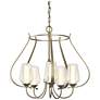 Flora 22.2" Wide 5 Arm Soft Gold Chandelier With Opal and Seeded Glass