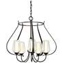 Flora 22.2"W 5 Arm Oil Rubbed Bronze Chandelier With Opal and Seeded G