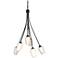 Flora 23.1" Wide 6 Arm Black Chandelier With Opal Glass