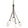 Flora 23.1" Wide 6 Arm Bronze Chandelier With Opal Glass