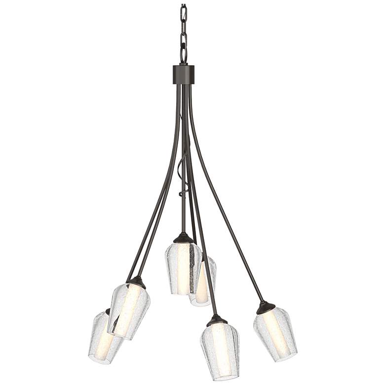 Image 1 Flora 23.1"W 6 Arm Oil Rubbed Bronze Chandelier With Opal and Seeded G