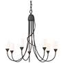 Flora 24.9" Wide 7 Arm Natural Iron Chandelier With Opal Glass