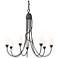 Flora 24.9" Wide 7 Arm Natural Iron Chandelier With Opal Glass