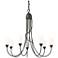 Flora 24.9" Wide 7 Arm Oil Rubbed Bronze Chandelier With Opal Glass