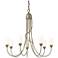 Flora 24.9" Wide 7 Arm Soft Gold Chandelier With Opal Glass