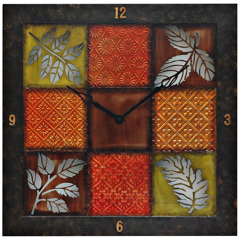 Image 1 Flora 24 inch Square Metal Wall Clock