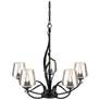 1_Flora 26 3/4" Wide Black and Clear Glass 5-Light Chandelier