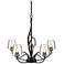 Flora 26 3/4" Wide Black and Clear Glass 5-Light Chandelier