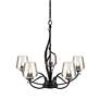 2_Flora 26 3/4" Wide Black and Clear Glass 5-Light Chandelier more views