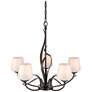 1_Flora 26 3/4" Wide Bronze and Opal Glass 5-Light Chandelier