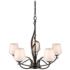 Flora 26 3/4" Wide Bronze and Opal Glass 5-Light Chandelier
