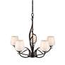 2_Flora 26 3/4" Wide Bronze and Opal Glass 5-Light Chandelier more views