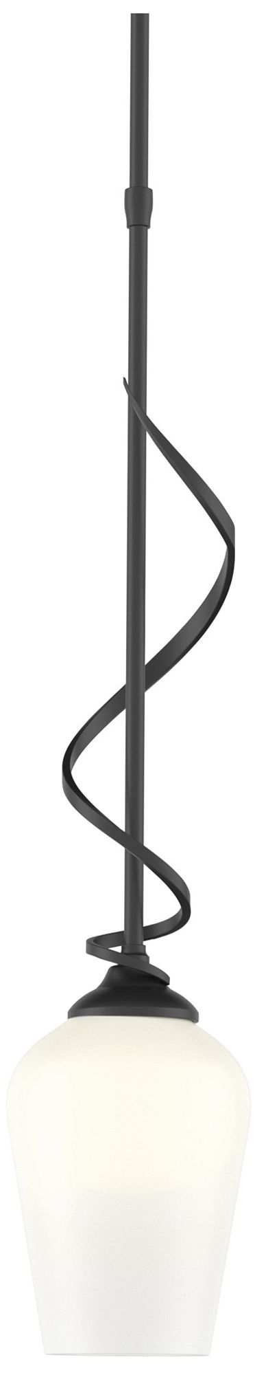 Flora 4" Wide Black Mini Pendant w/ Opal Glass