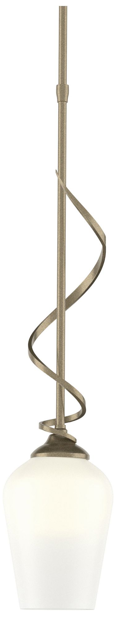 Flora 4" Wide Soft Gold Mini Pendant w/ Opal Glass