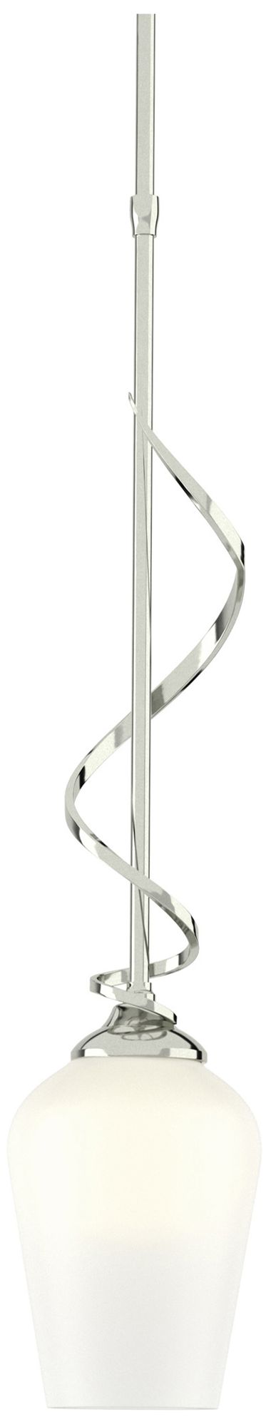 Flora 4" Wide Sterling Mini Pendant w/ Opal Glass