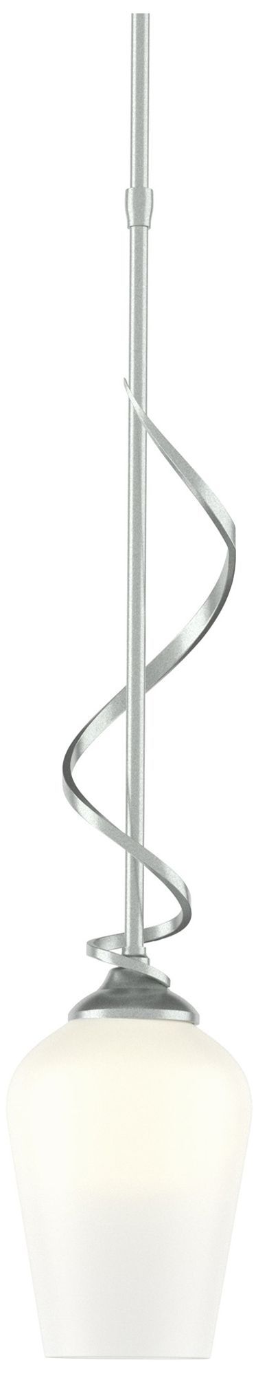 Flora 4" Wide Vintage Platinum Mini Pendant w/ Opal Glass