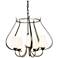 Flora 5 Arm Round Chandelier - Dark Smoke Finish - Opal Glass