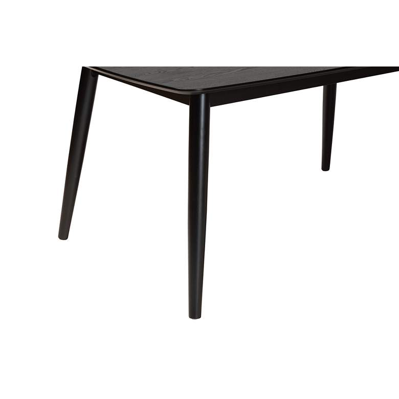 Image 4 Flora 59" Wide Black Rectangular Dining Table more views