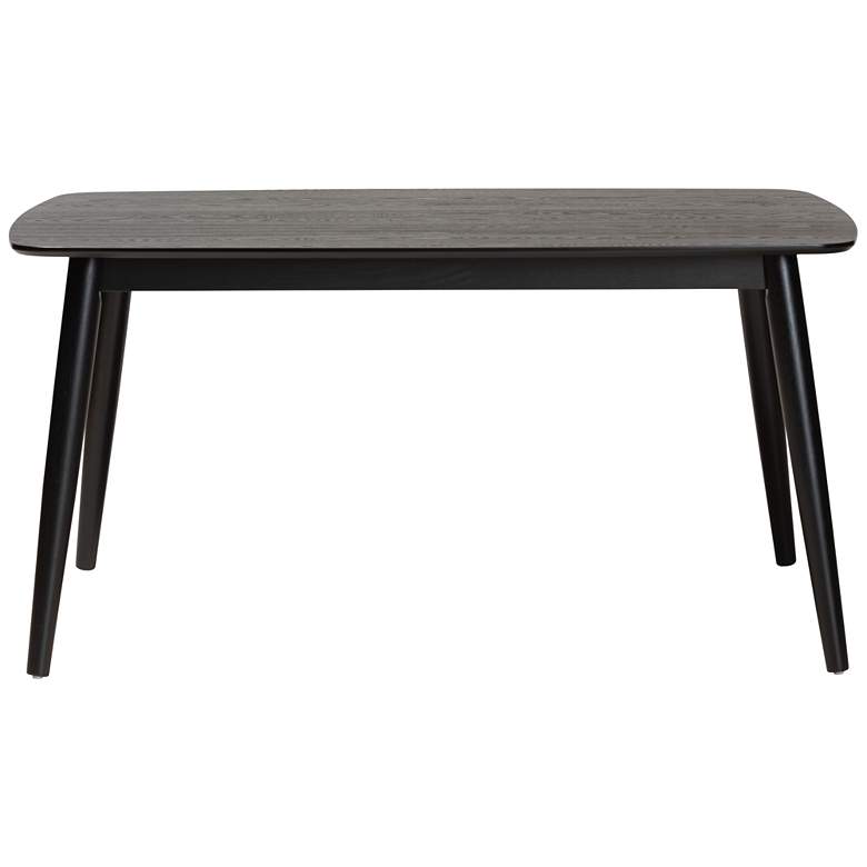 Image 7 Flora 59" Wide Black Rectangular Dining Table more views