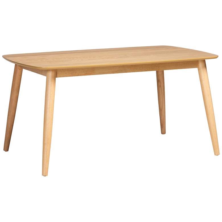 Image 2 Flora 59" Wide Natural Oak Rectangular Dining Table