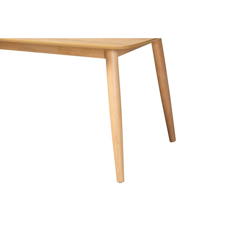 Image 4 Flora 59" Wide Natural Oak Rectangular Dining Table more views