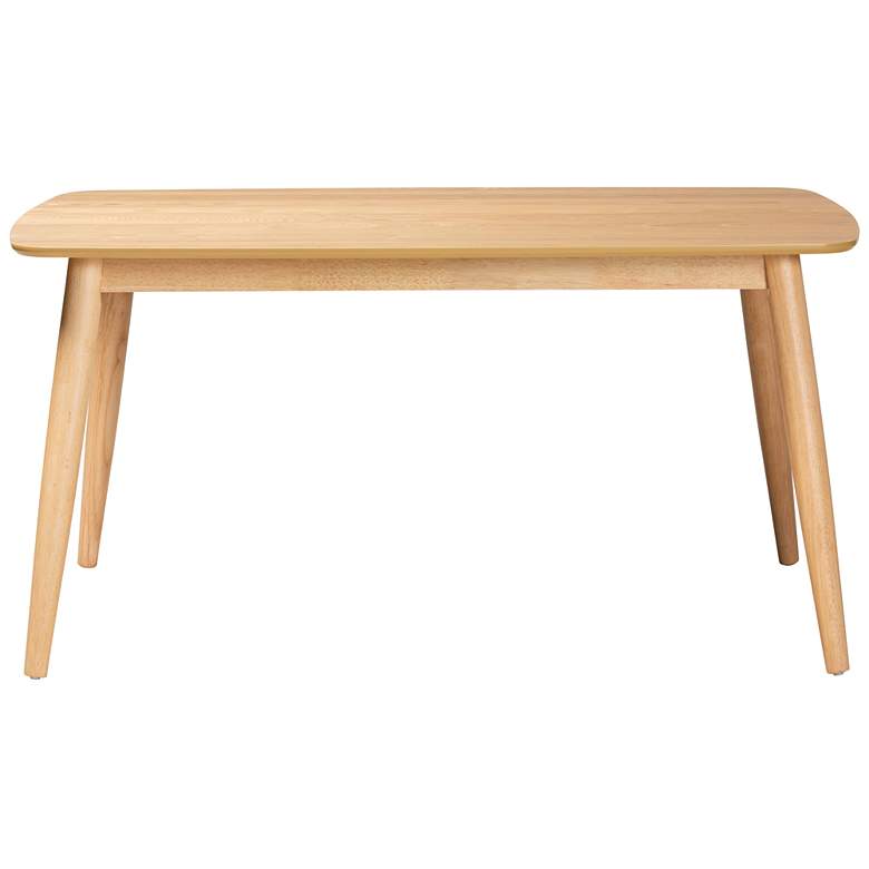 Image 6 Flora 59" Wide Natural Oak Rectangular Dining Table more views