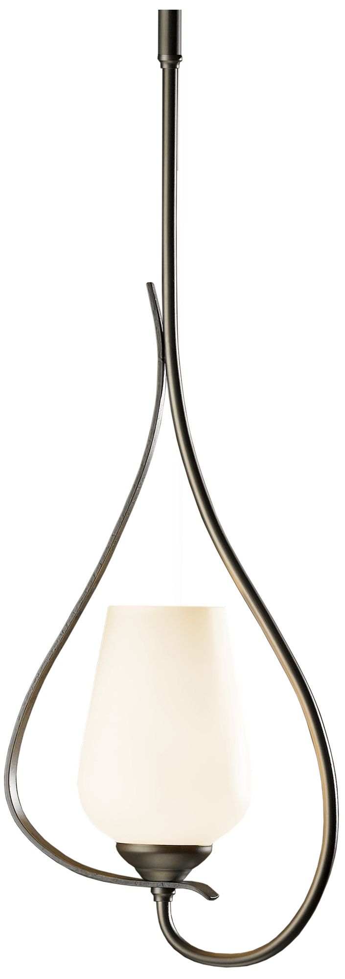 Flora 7.5" Wide Dark Smoke Mini Pendant w/ Opal Glass