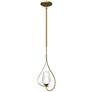 Flora 7.6"W Brass Up Light Mini-Pendant w/ Opal and Seeded Glass Shade