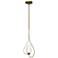 Flora 7.6"W Brass Up Light Mini-Pendant w/ Opal and Seeded Glass Shade