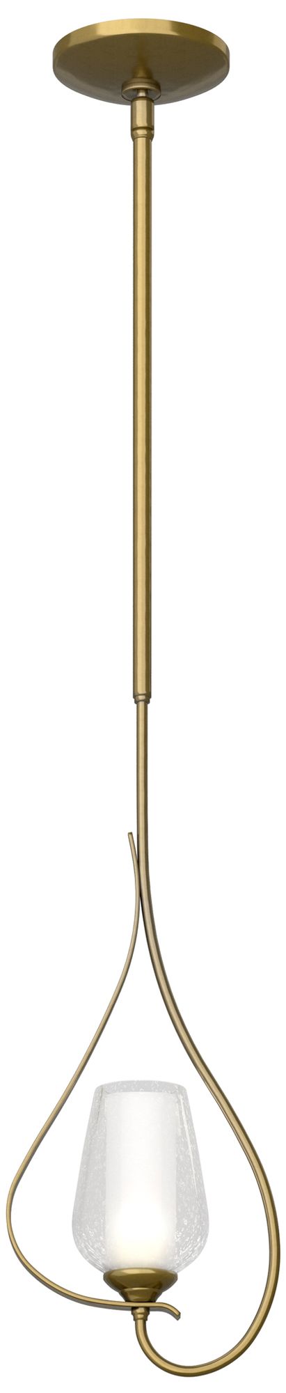 Flora 7.6"W Brass Up Light Mini-Pendant w/Opal Made to Order