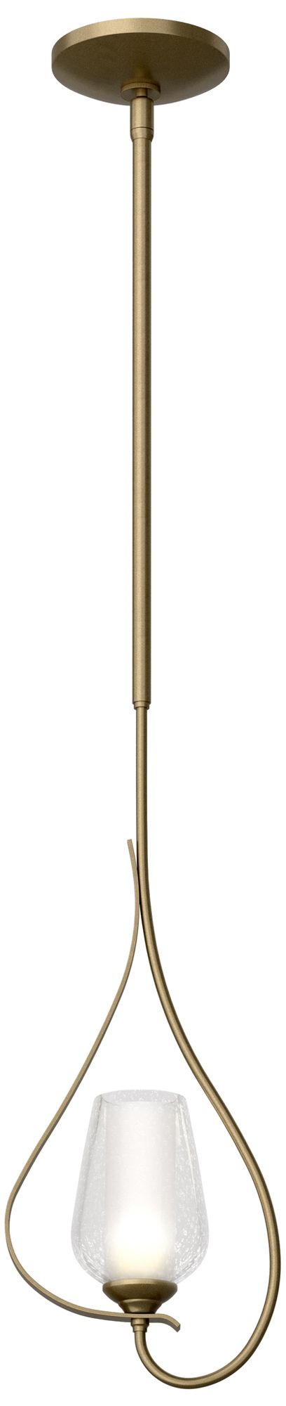 Flora 7.6"W Soft Gold Up Light Mini-Pendant w/Opal Made to Order