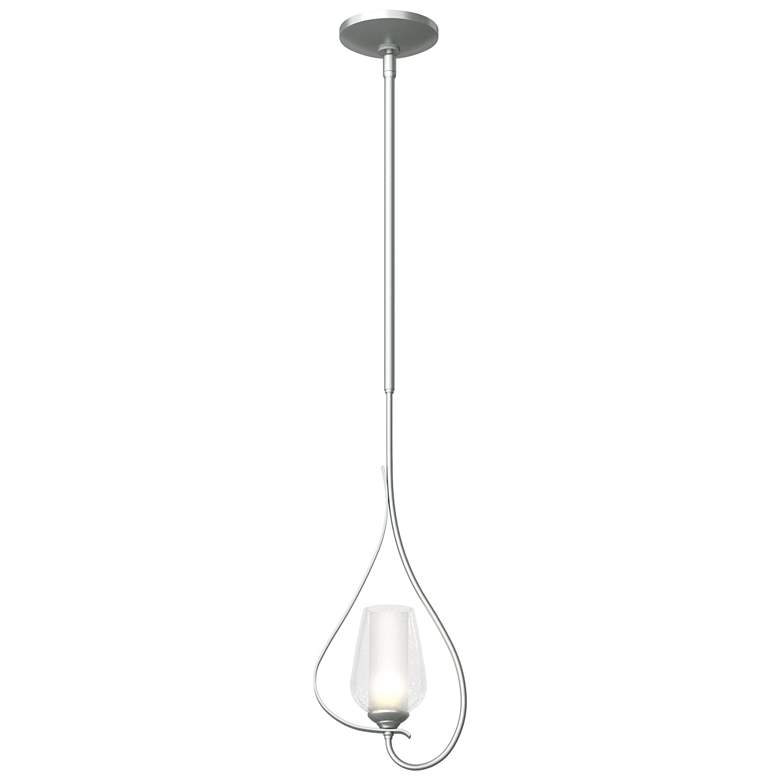 Image 1 Flora 7.6"W Up Light Mini-Pendant w/ Opal and Seeded Glass Shade