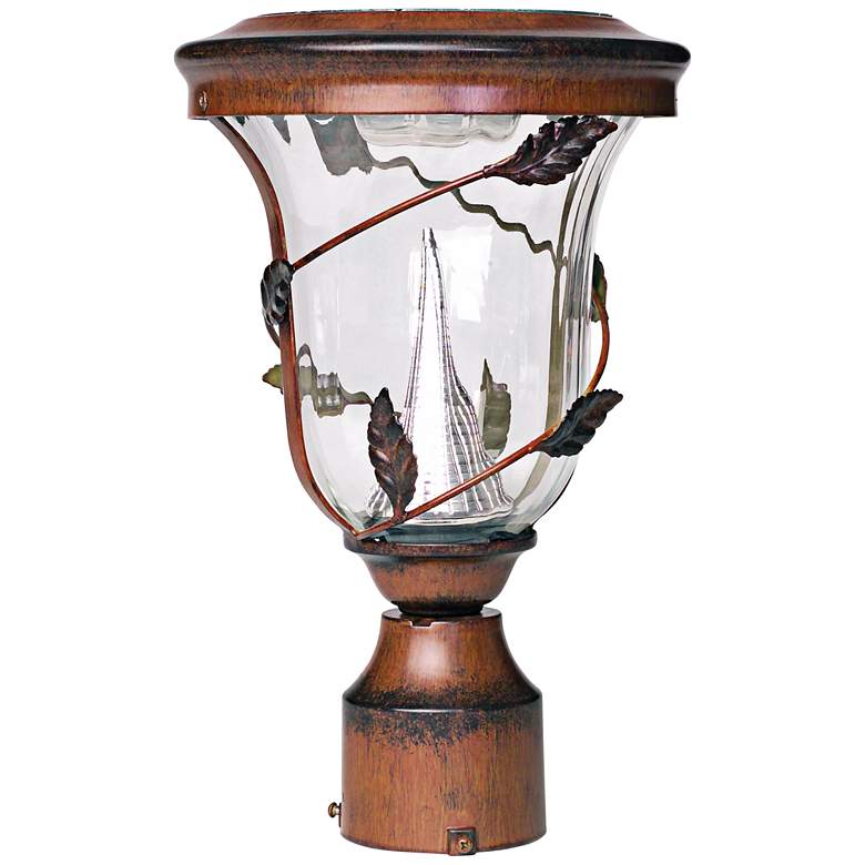 Image 1 Flora Antique Bronze 13" High Solar LED Pole Light