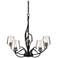 Flora Black 5 Arm Chandelier With Clear Glass