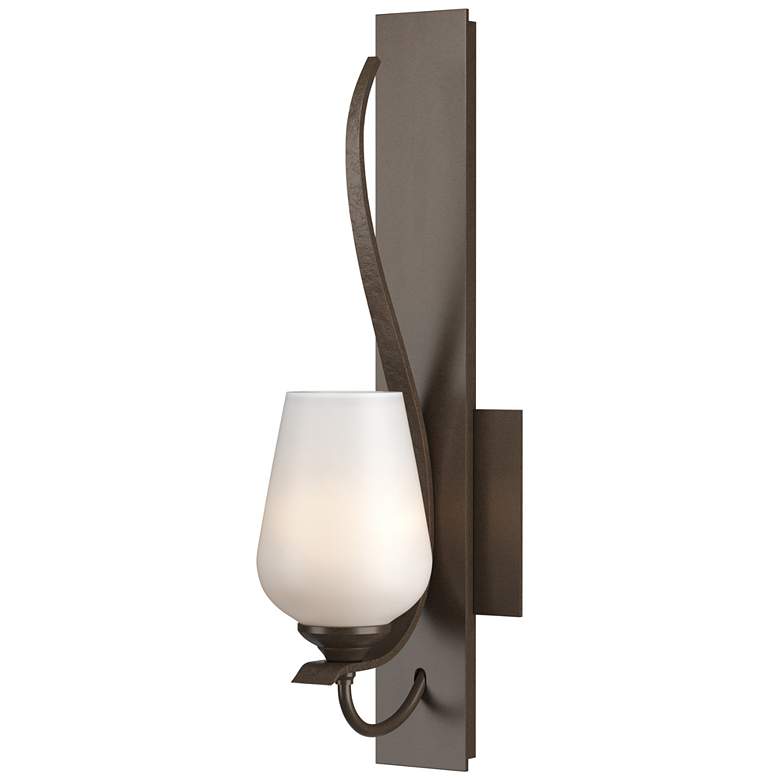 Image 1 Flora Bronze Low Sconce With Opal Glass