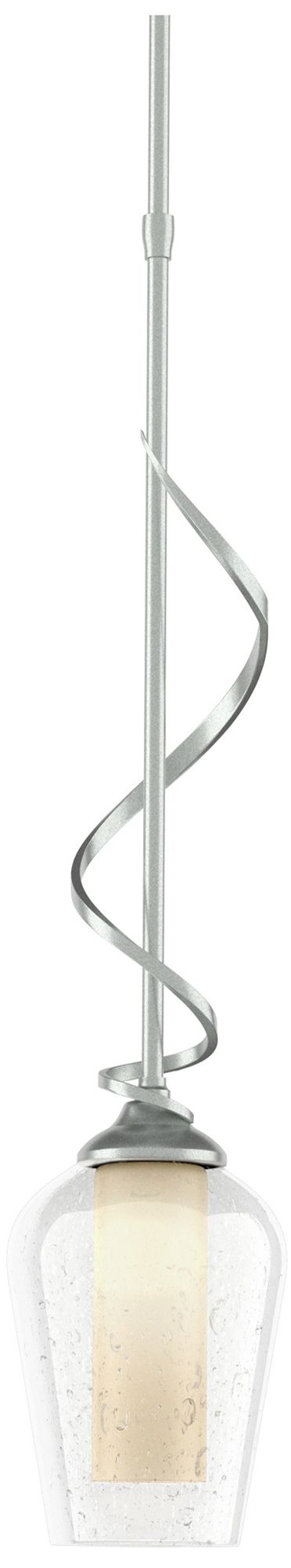 Flora Down Light Mini Pendant Platinum Opal &amp; Seeded Glass Made to Orde