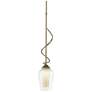 Flora Down Light Mini Pendant - Soft Gold Finish - Opal and Seeded Glass