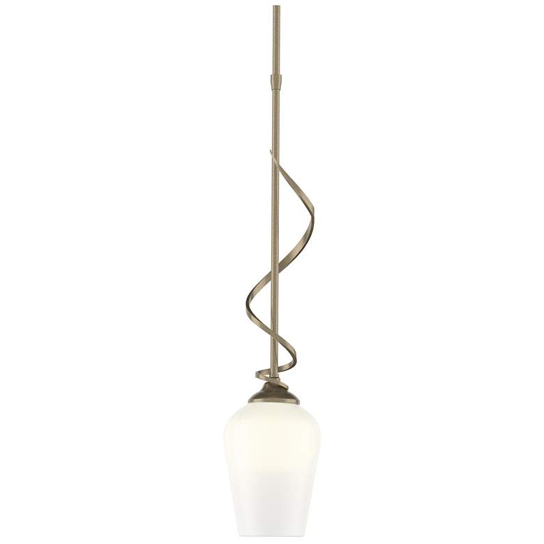 Image 1 Flora Down Light Mini Pendant - Soft Gold Finish - Opal Glass