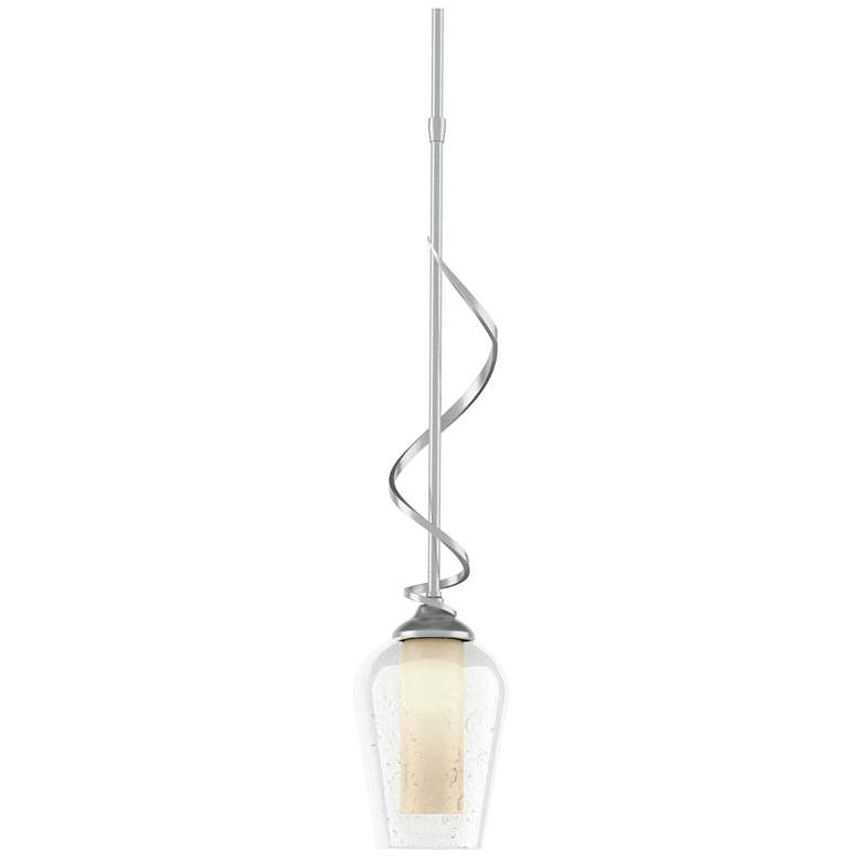 Image 1 Flora Down Light Mini Pendant - Vintage Platinum - Opal & Seeded Glass
