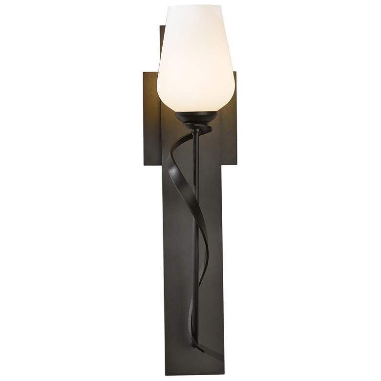 Image 1 Flora High Sconce - Dark Smoke Finish - Opal Glass