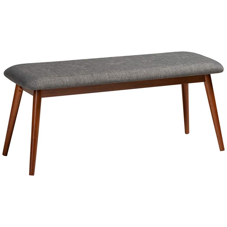 Image 2 Flora II 41 1/4" Wide Dark Gray and Oak Dining Bench