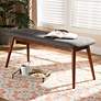 1_Flora II 41 1/4" Wide Dark Gray and Oak Dining Bench